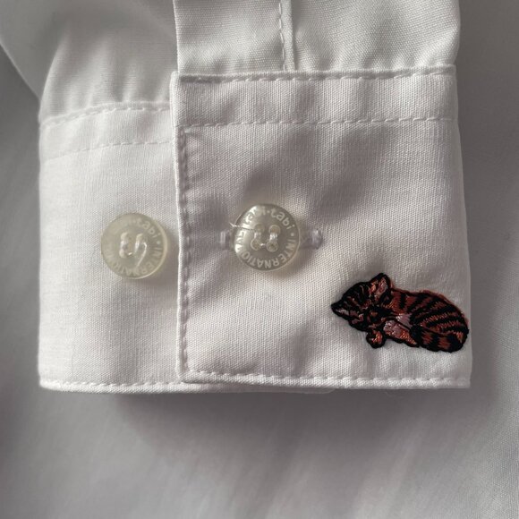 Vintage 1990s NWOT Kitten Embroidered Long Sleeve Button Down Shirt - Picture 6 of 11